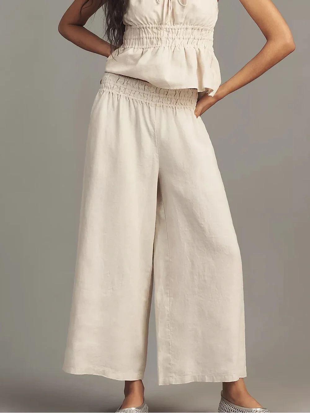 Anthropologie Somerset Linen Pull-On Pants NEW